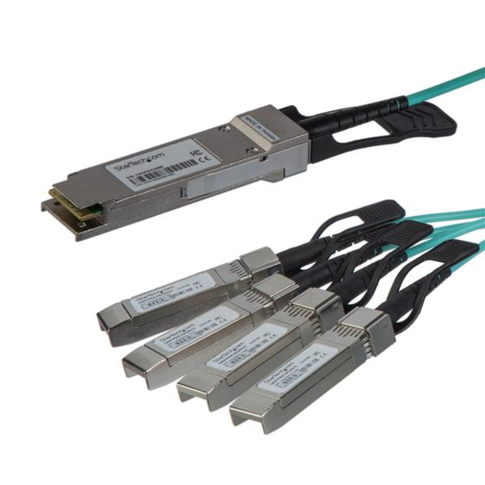 Startech QSFP4X10GAO5 Cisco Compatible 40G QSFP+ to 4x10G SFP+ Breakout Cable Image 1