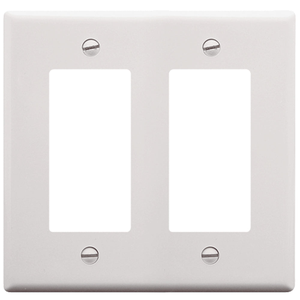 ICC IC107DFDWH Decorex 2-Gang White Faceplate Image 1