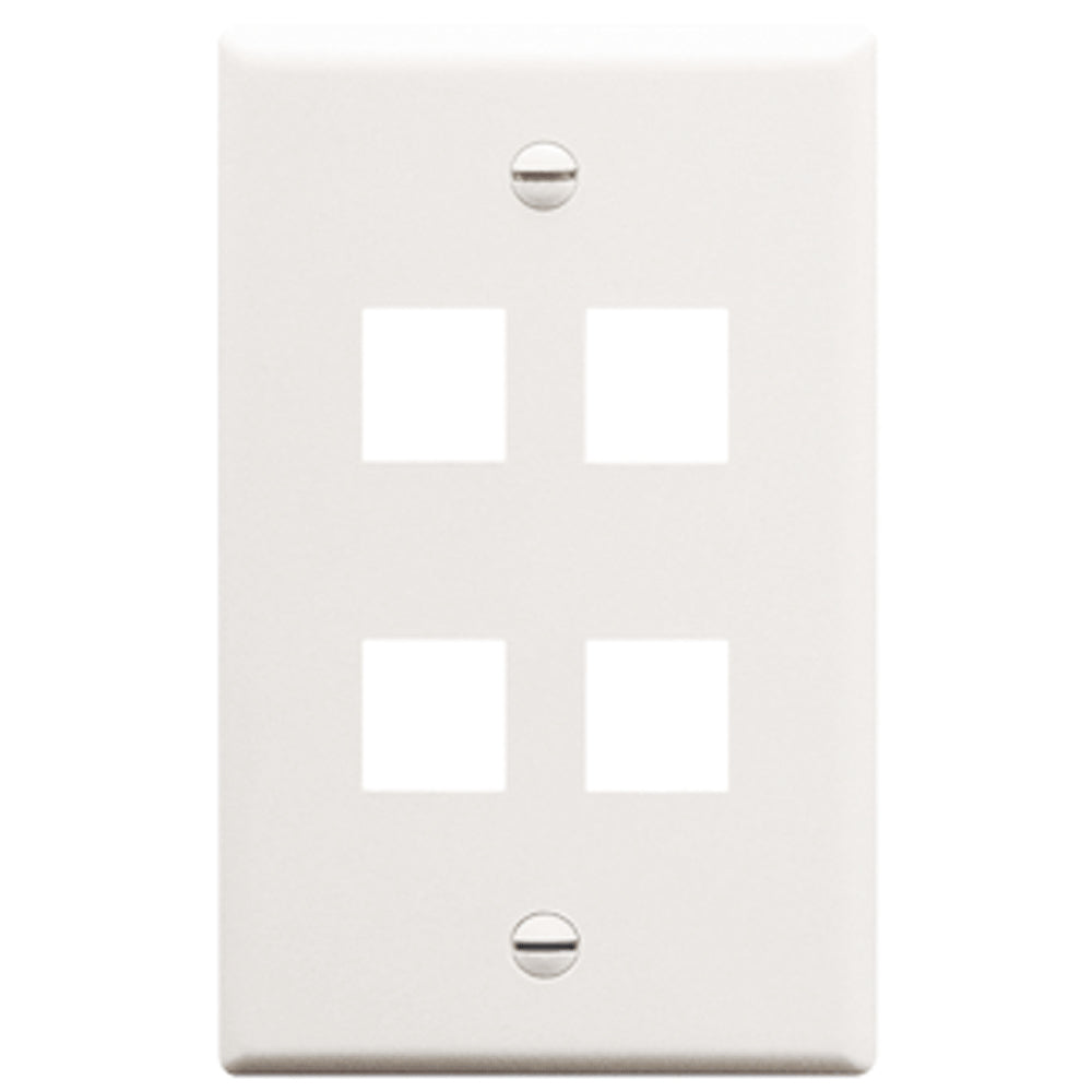 Icc IC107F04WH 1-Gang 4-Port Face Plate - White Image 1