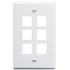 ICC IC107F06WH Face Plate Flat 1-Gang 6-Port White Image 1