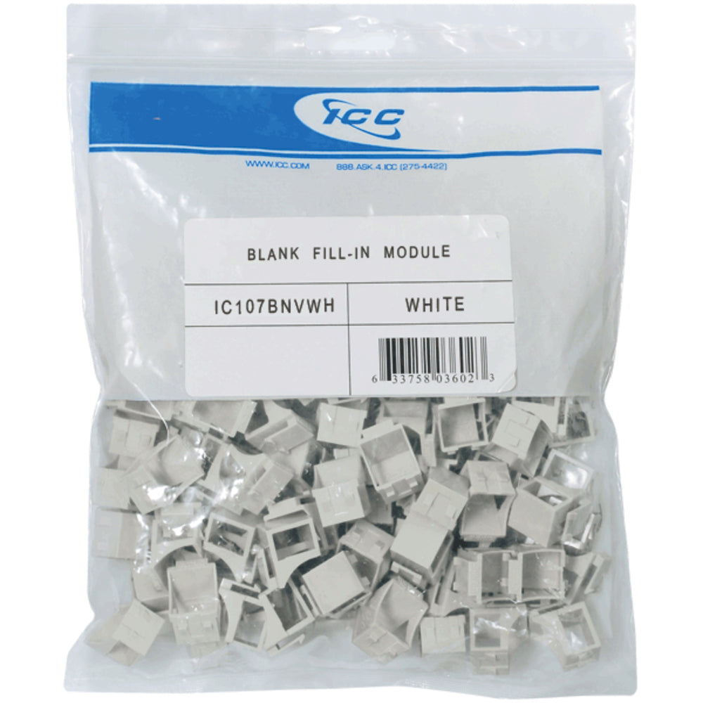 ICC IC107BNVWH Module Blank 100 Pk White Image 1