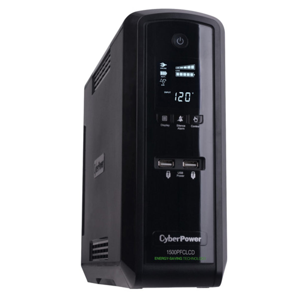 Cyberpower Cp1500Pfclcd 1500Va/1000W Pfc Sine Wave Ups 12 Nema 5-15R 5-15P 3 Yr