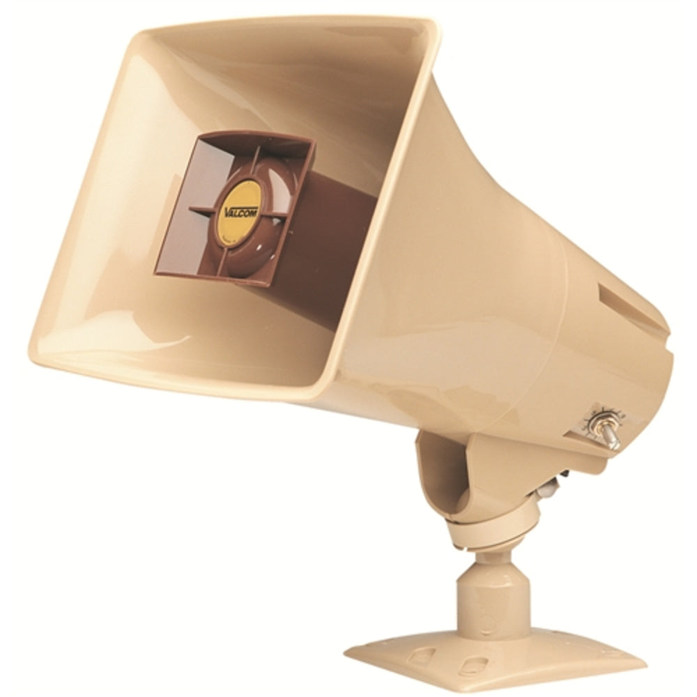 Valcom V-1030C 5W One-Way Amplified Horn in Beige  Image 1