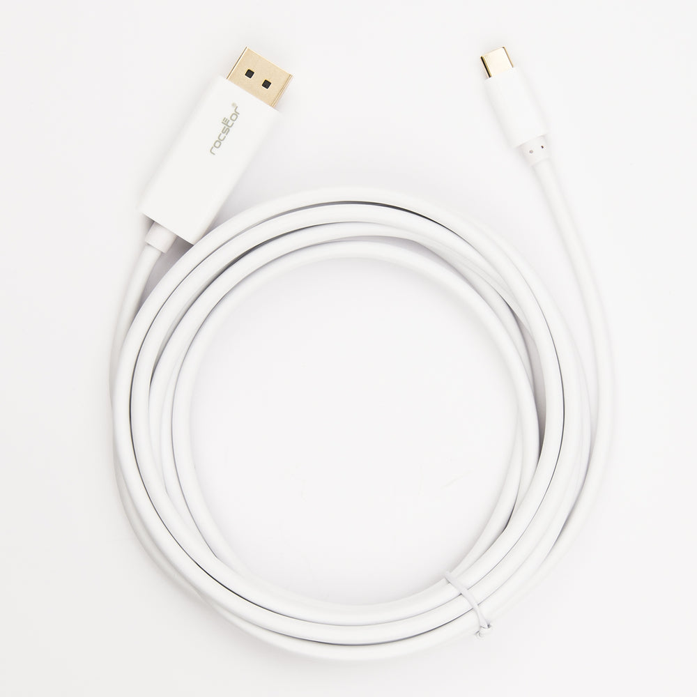 ROCSTOR Y10C241-W1 10 FT USB-C TO DISPLAYPORT CABLE M/M 4