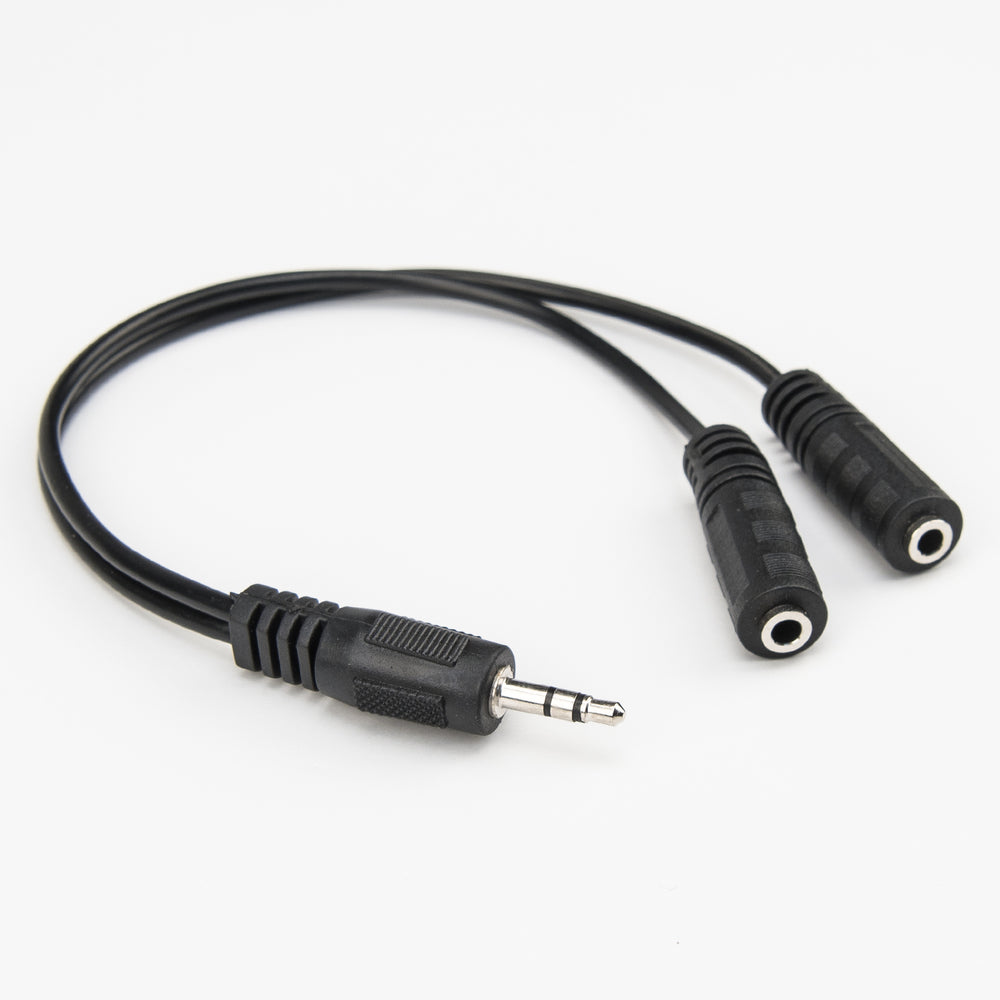 Rocstor Y10A217-B1 8in Slim Stereo Splitter 3.5mm M/F Cable