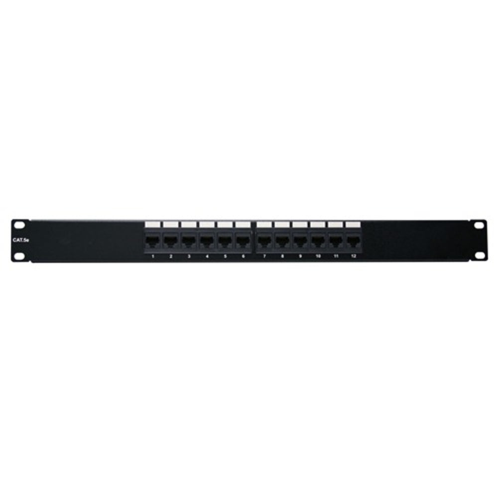 4Xem 4Xrmc5Epp12 12Port Cat5E Patch Panel 1U Rackmount 568B 110 Punchdown Rj45 Image 1