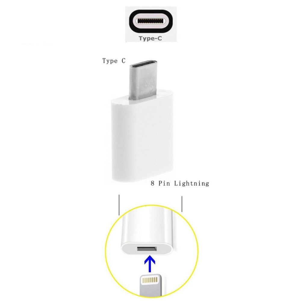 4Xem 4Xusbcm8Pinfw Usb-C Male To 8 Pin Female Adapt White