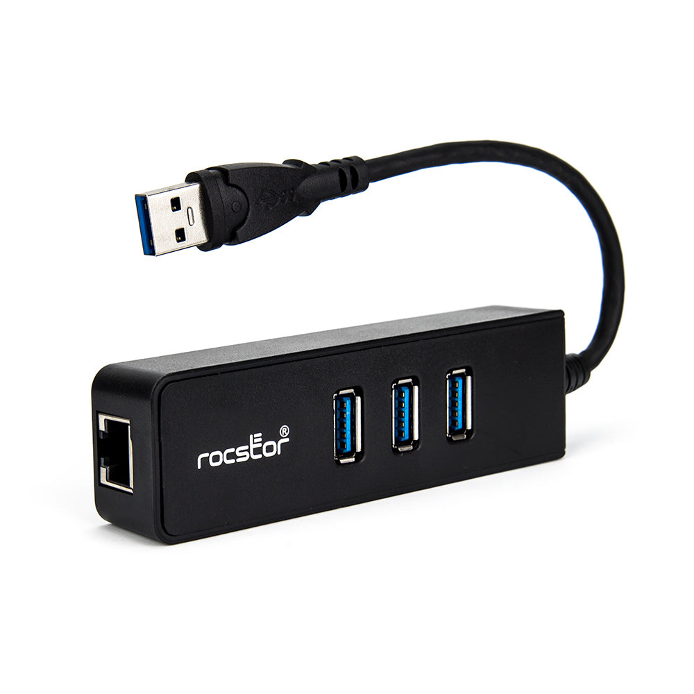 Rocstor Y10A179-B1 USB 3.0 Hub Gigabit Ethernet NIC