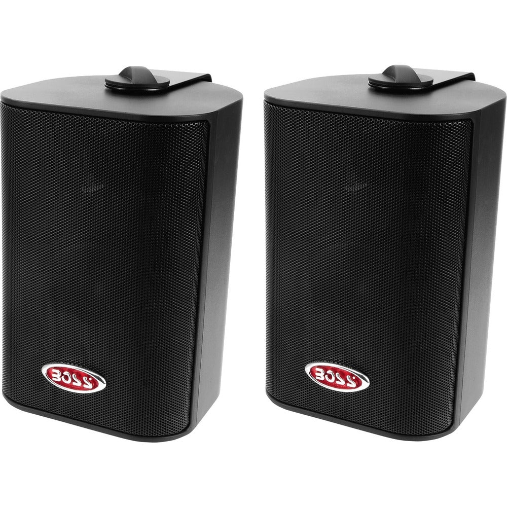 Boss Audio Mr4.3B 4" 3-Way Marine Box Speakers Pair 200W Black Image 1