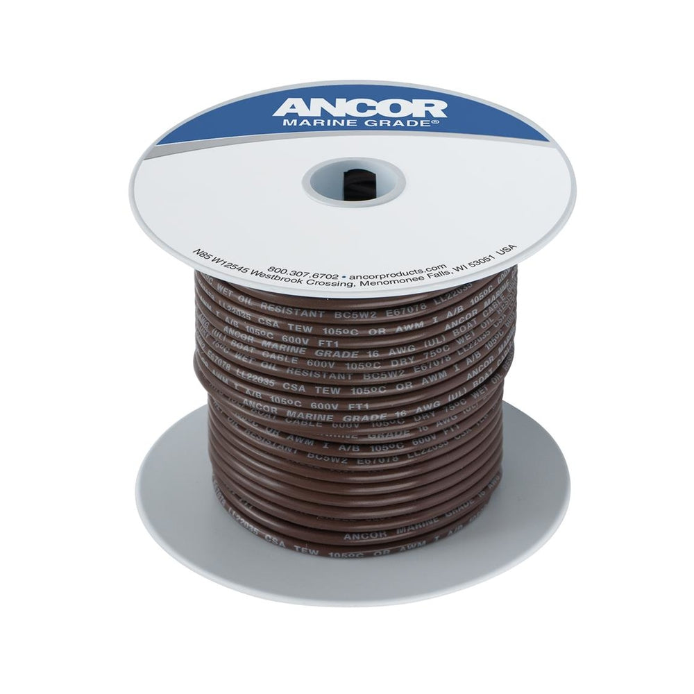 Ancor 102210 Brown 16 Awg Tinned Copper Wire 100' Image 1