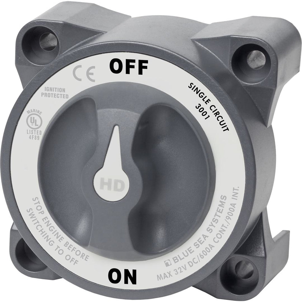 Blue Sea Systems 3001-Bss Hd-Series Battery Switch On/Off 600A Alternator Field Image 1