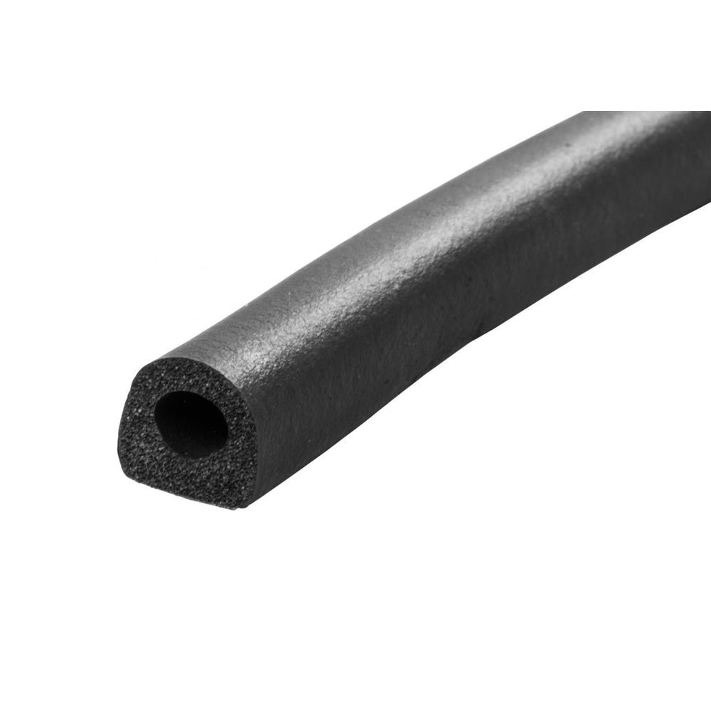 JR Products 06-30115 D-Shaped EPDM Sponge Rubber Seal - 1/2" x 1/2" x 25ft - Black Image 1