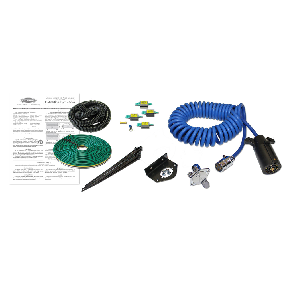 Roadmaster 15247 Towed Wiring Kit - Universal 4-7 Way Flex Power Cord Image 1