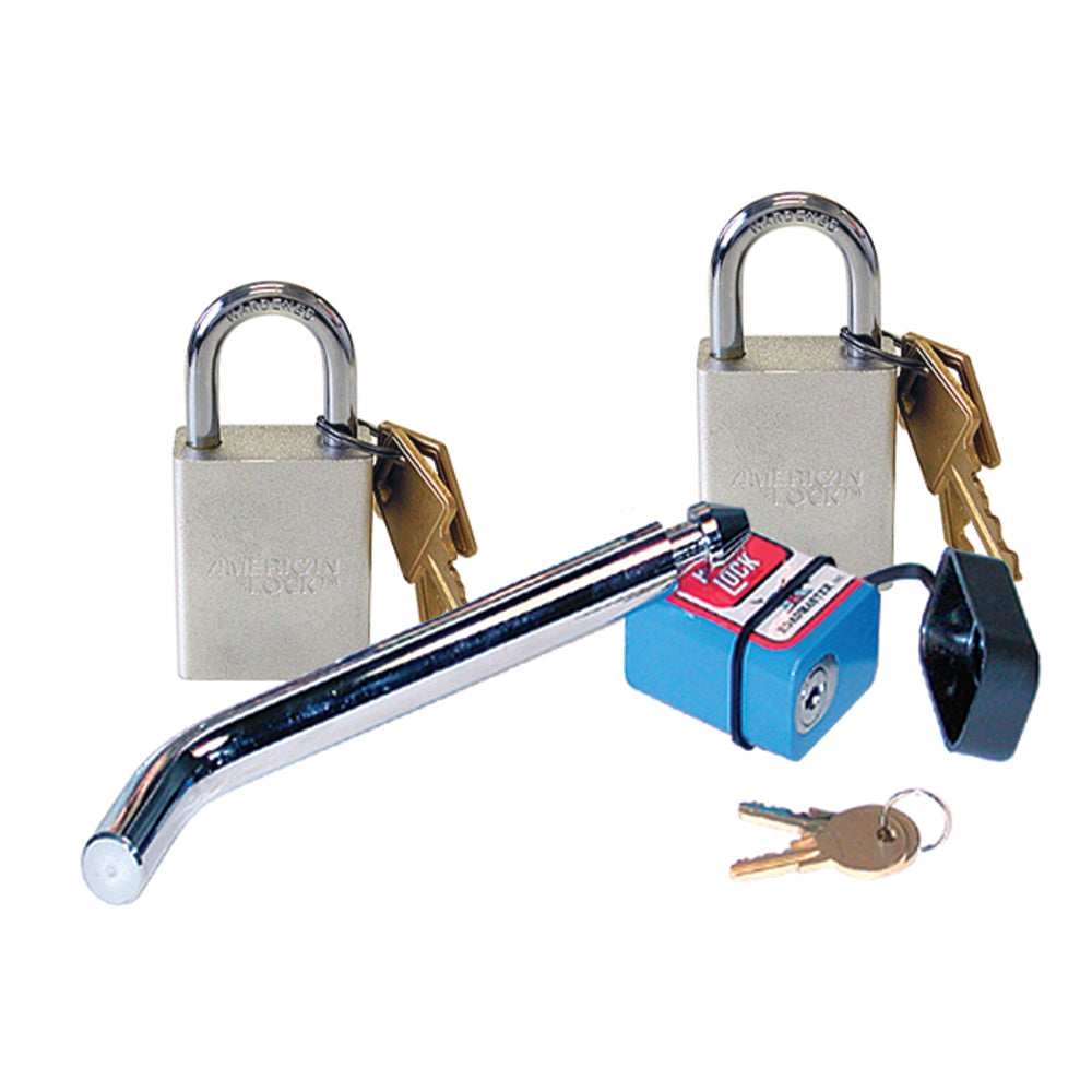 Roadmaster 304 3Pk Coupler Padlock Set - Bent Pin, Keyed Lock Image 1