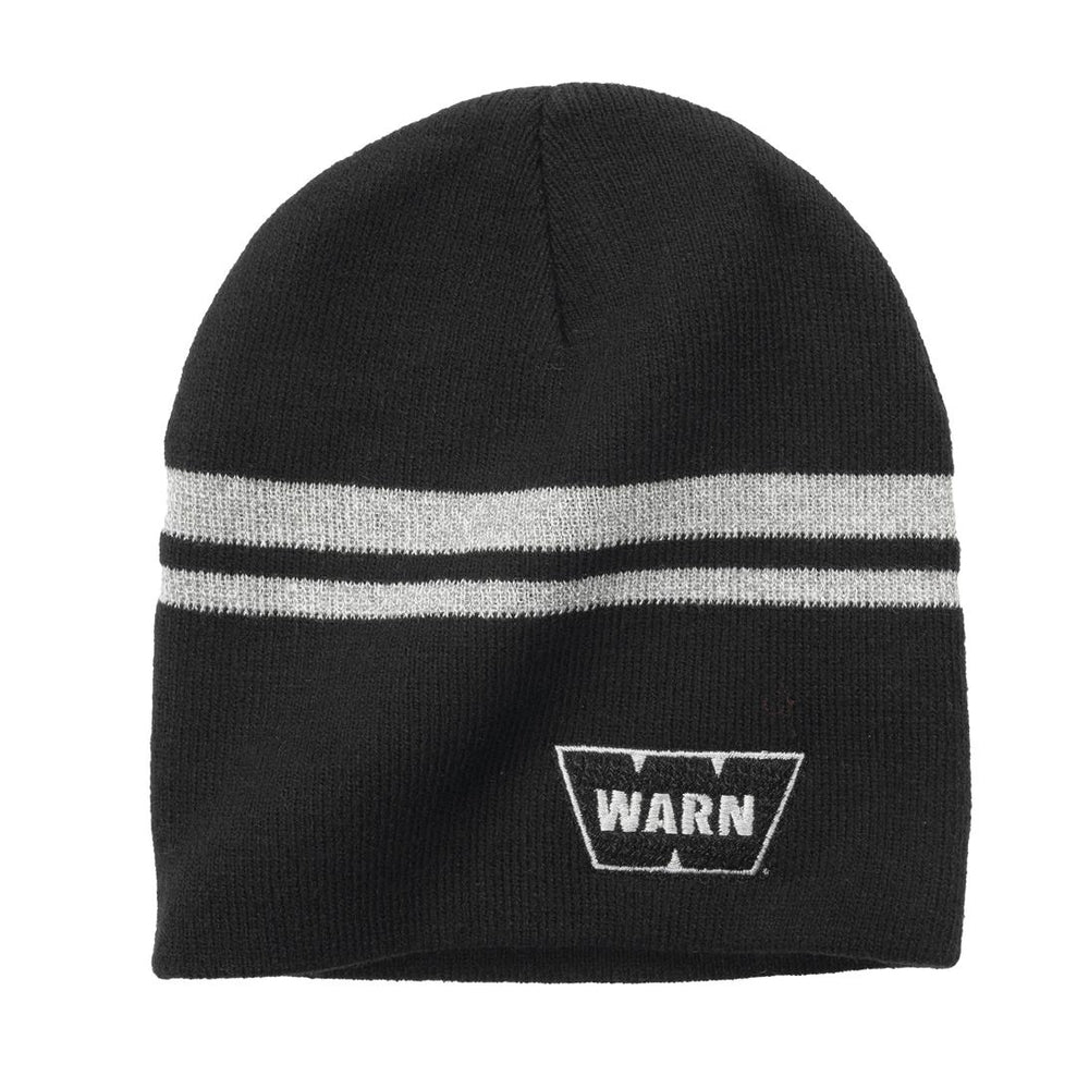 Warn IND. 40823 Reflective Beanie - Black/Silver Image 1