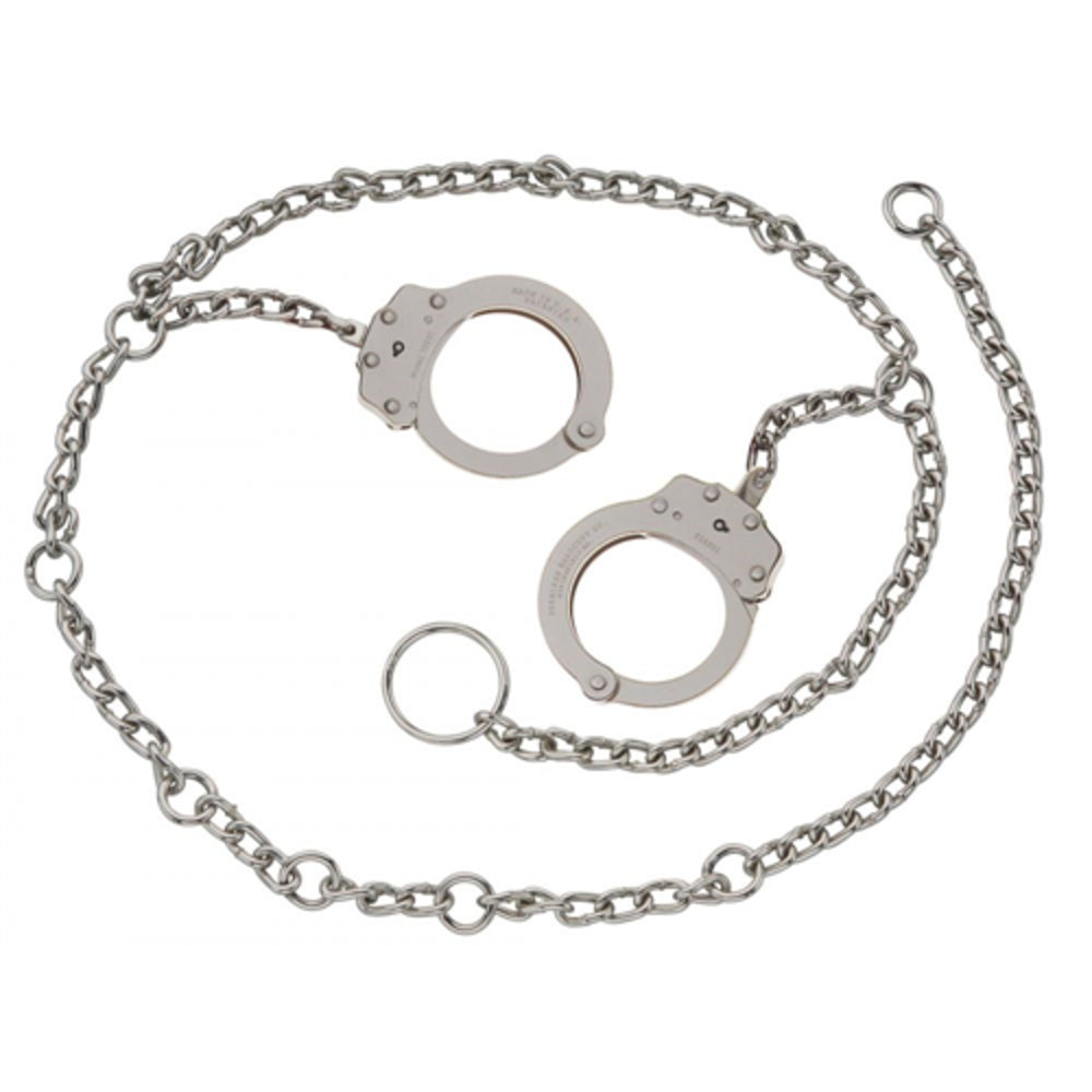 Peerless Handcuff Company 4760 Model 7002C Waist Chain Handcuffs At Hip Image 1