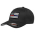 Thin Blue Line FLEX-DUAL-BLACK-LARGE Flexfit Dual American Flag Hat Image 1