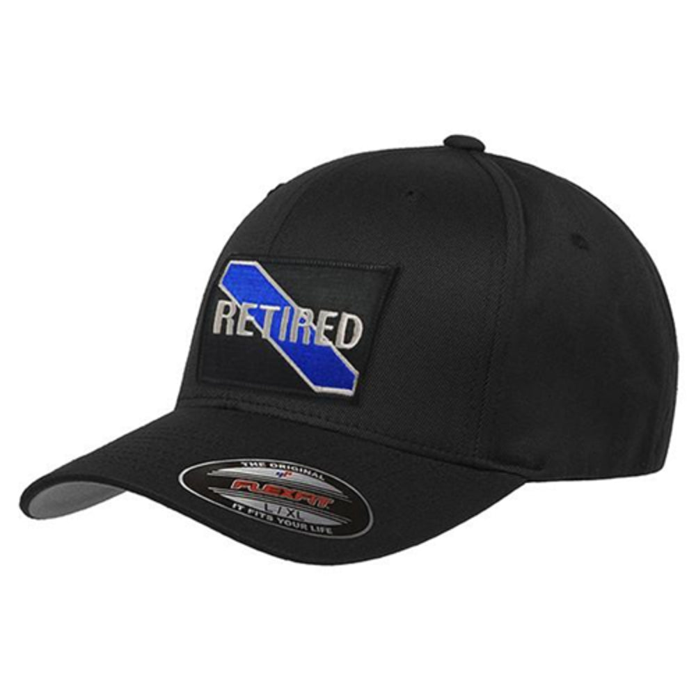 Thin Blue Line FLEX-RET-BLACK-LARGE Flexfit Retired Hat Image 1