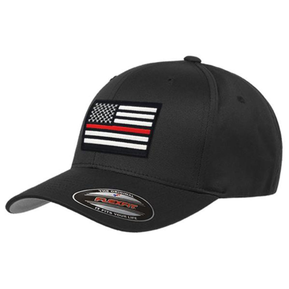 Thin Blue Line FLEX-TRL-BLACK-XXL Flexfit Red Hat Image 1