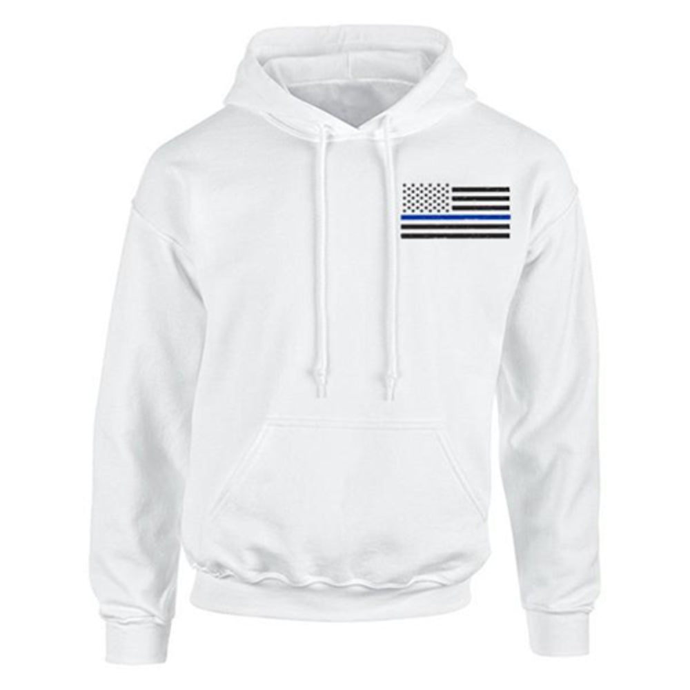 Thin Blue Line TBL-H-SMALL-LOGO-WHITE-SMALL Hoodie American Flag Image 1