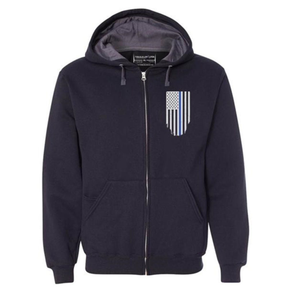 Thin Blue Line Full-Zip Sweatshirt - Honor/Respect - Medium Image 1