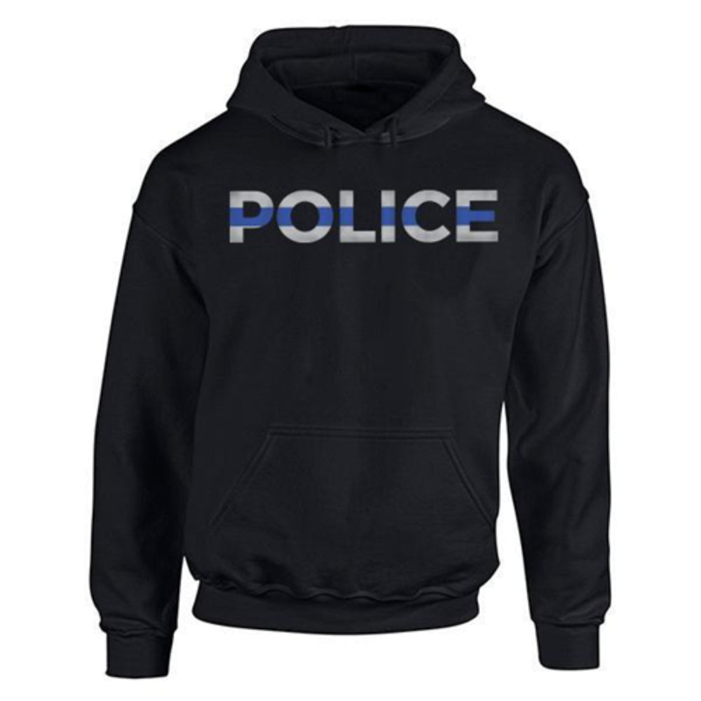 Thin Blue Line Men's Hoodie - Police XXL Black Image 1