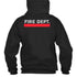 Thin Blue Line Red-H-Black-L Hoodie - Fire Department Flag - Large Image 1