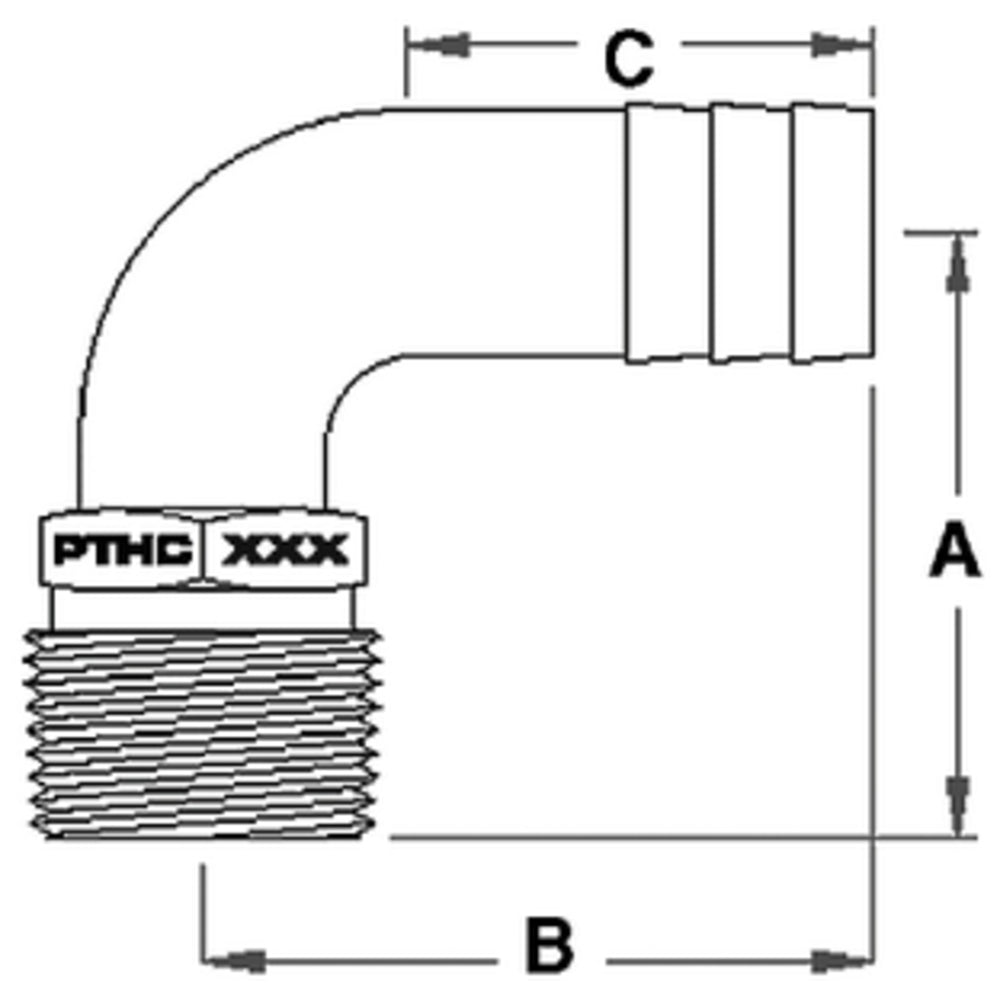 BRONZE PIPE-TO-HOSE ADAPTERS - 90&deg; (GROCO)