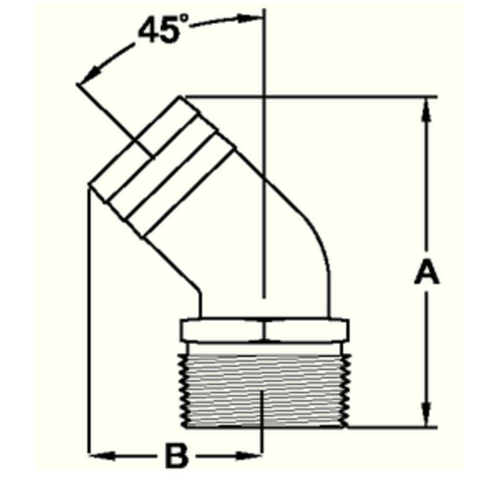 PIPE-TO-HOSE ADAPTERS - 45&deg;  (GROCO)