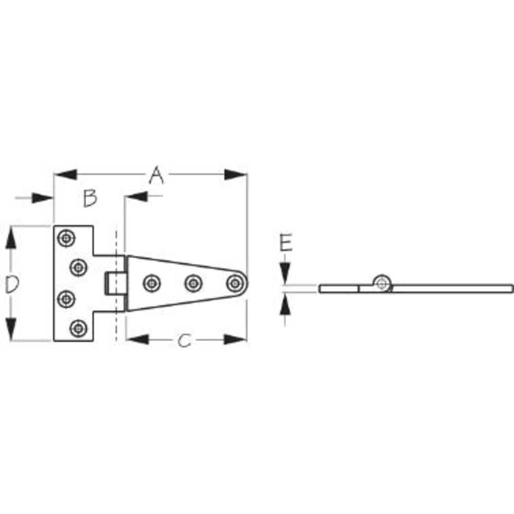 Sea-Dog 205705-1 Stainless Steel T-Hinge 4""