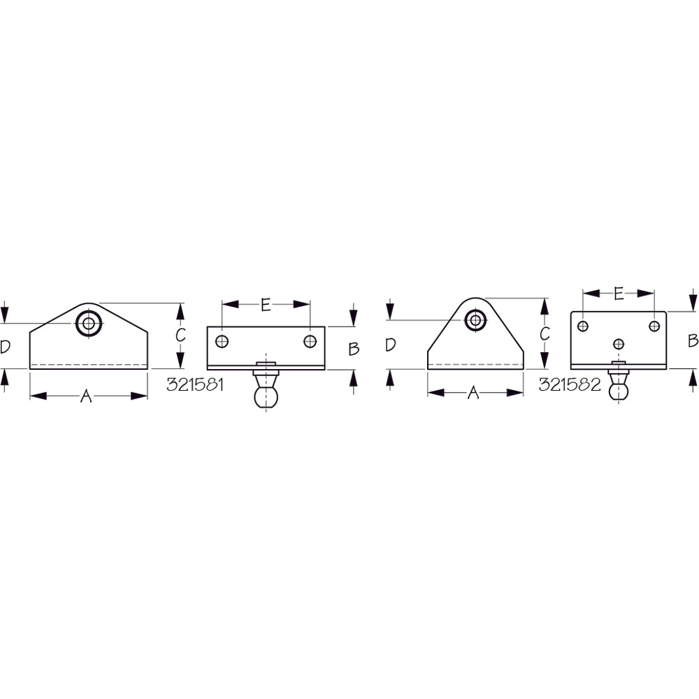 Sea-Dog Line 321581-1 90 Deg Gas Lift Mount-Narrow Image 1