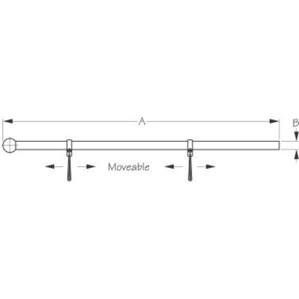 Sea-Dog 328114-1 Stainless Steel Replacement Flag Pole 1/2"X30""