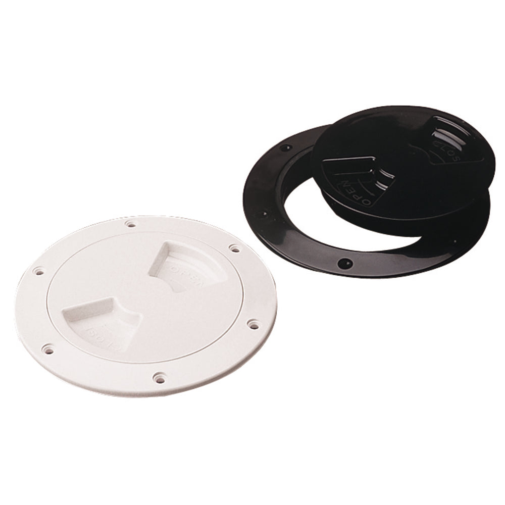 Sea-Dog 336140-1 Smooth Quarter Turn Deck Plate White 4"" Image 1