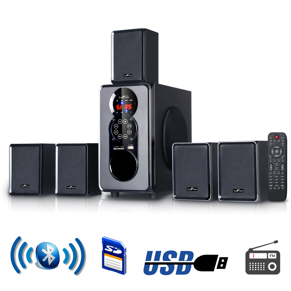 Befree Sound Bfs455 5.1 Channel Surround Bluetooth Speaker System In Black Image 1