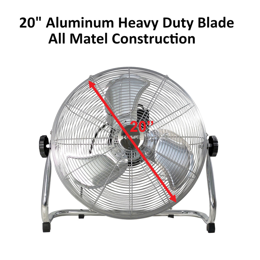 Optimus F-4202 20 In. Industrial Grade High Velocity Fan Painted Grill