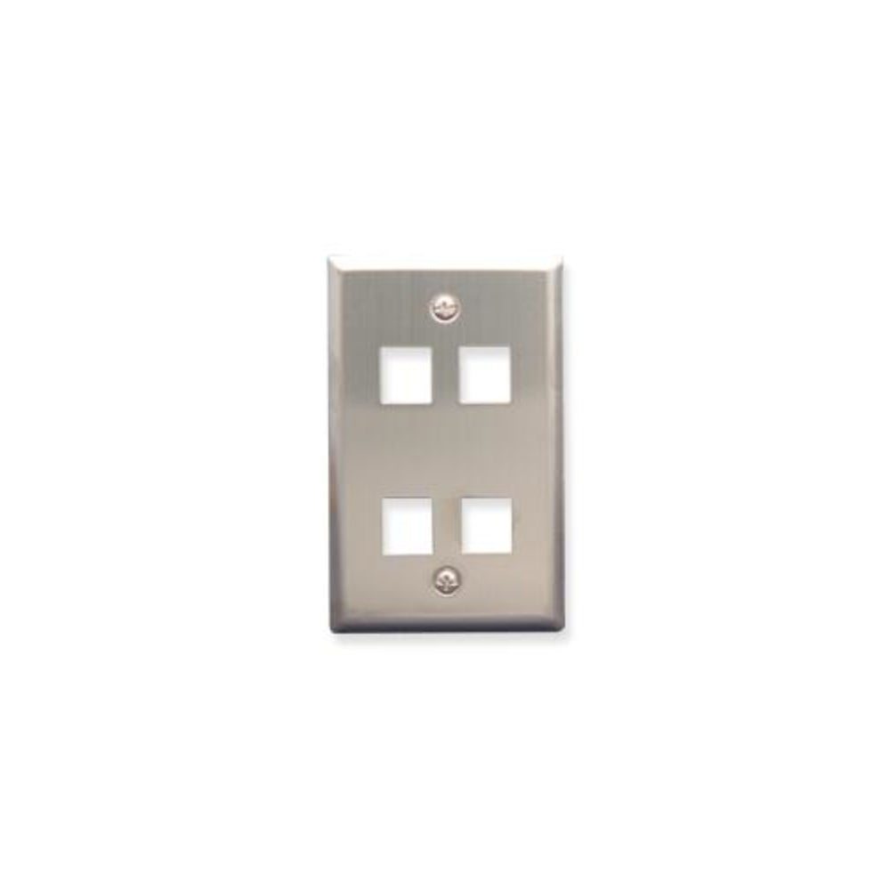 Icc IC107SF4SS Face Plate 1-Gang 4-Port Stainless Steel Image 1