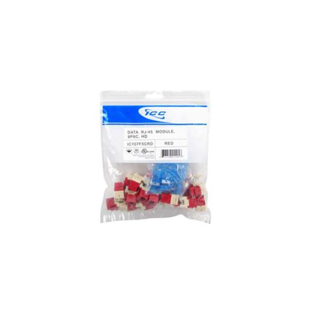 Icc Ic107F5Crd Module- Cat 5E- Hd- 25 Pk- Red Image 1