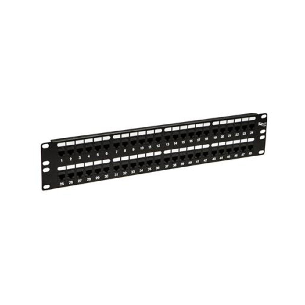 ICC ICMPP48CP6 Patch Panel Cat 6 Feed-Thru 48-Port 2 Rms Image 1