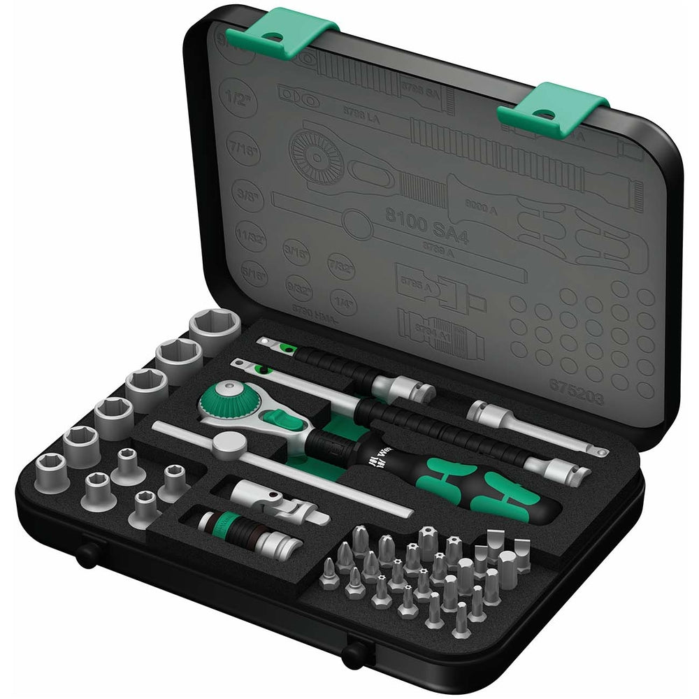 Wera 05 00535 001 Sae 1/4A__ Drive Speed Ratchet Set 41-Piece Set Image 1