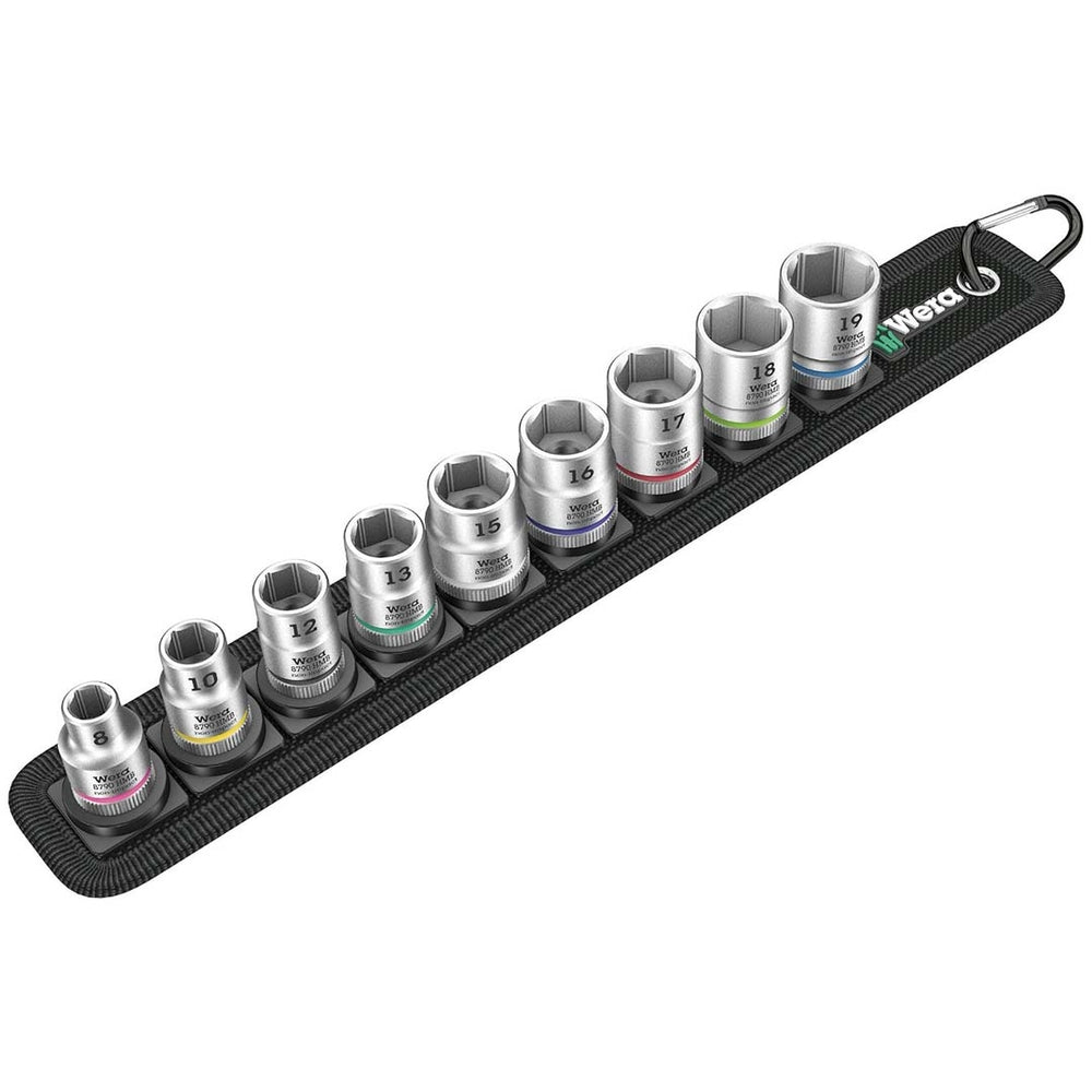 Wera 05 003883 001 1/4" Metric Sockets 9 Piece Image 1