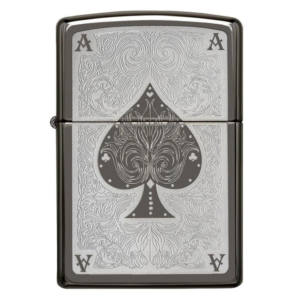 Zippo 28323 Windproof Lighter Ace Filagree Black Ice Finish Image 1