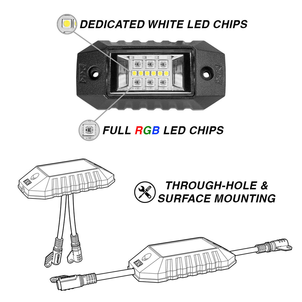 Xkglow Ap-Rock-Adv Xk Glow Xkalpha Rgbw Addressable Led Rock Light Kit Color