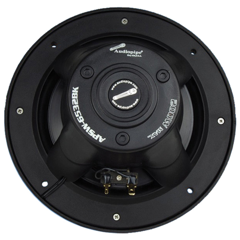 Audiopipe Marine Apsw-6532Bk 6.5" 2-Way Speakers 200W Max Black Pair