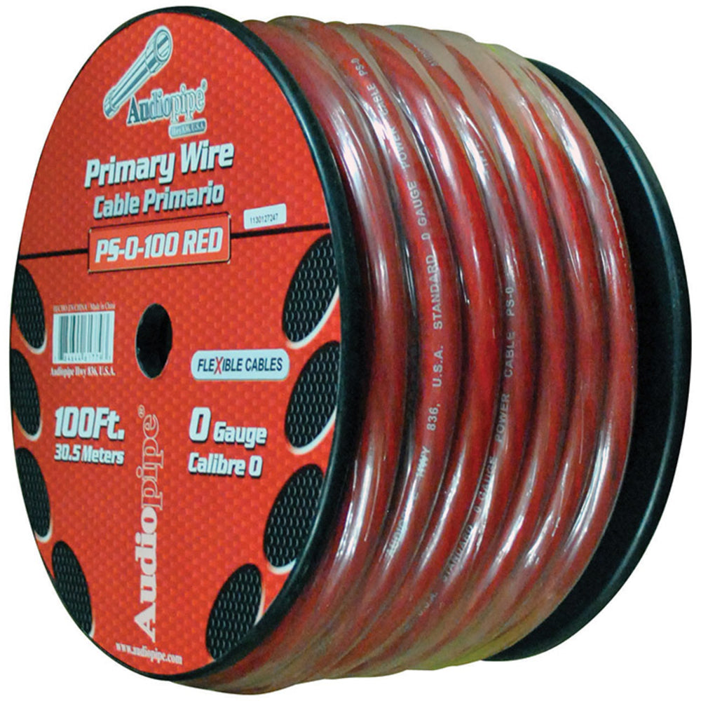 Audiopipe PS0100Rd Power Cable 0 Ga. 100 Ft. Red Image 1