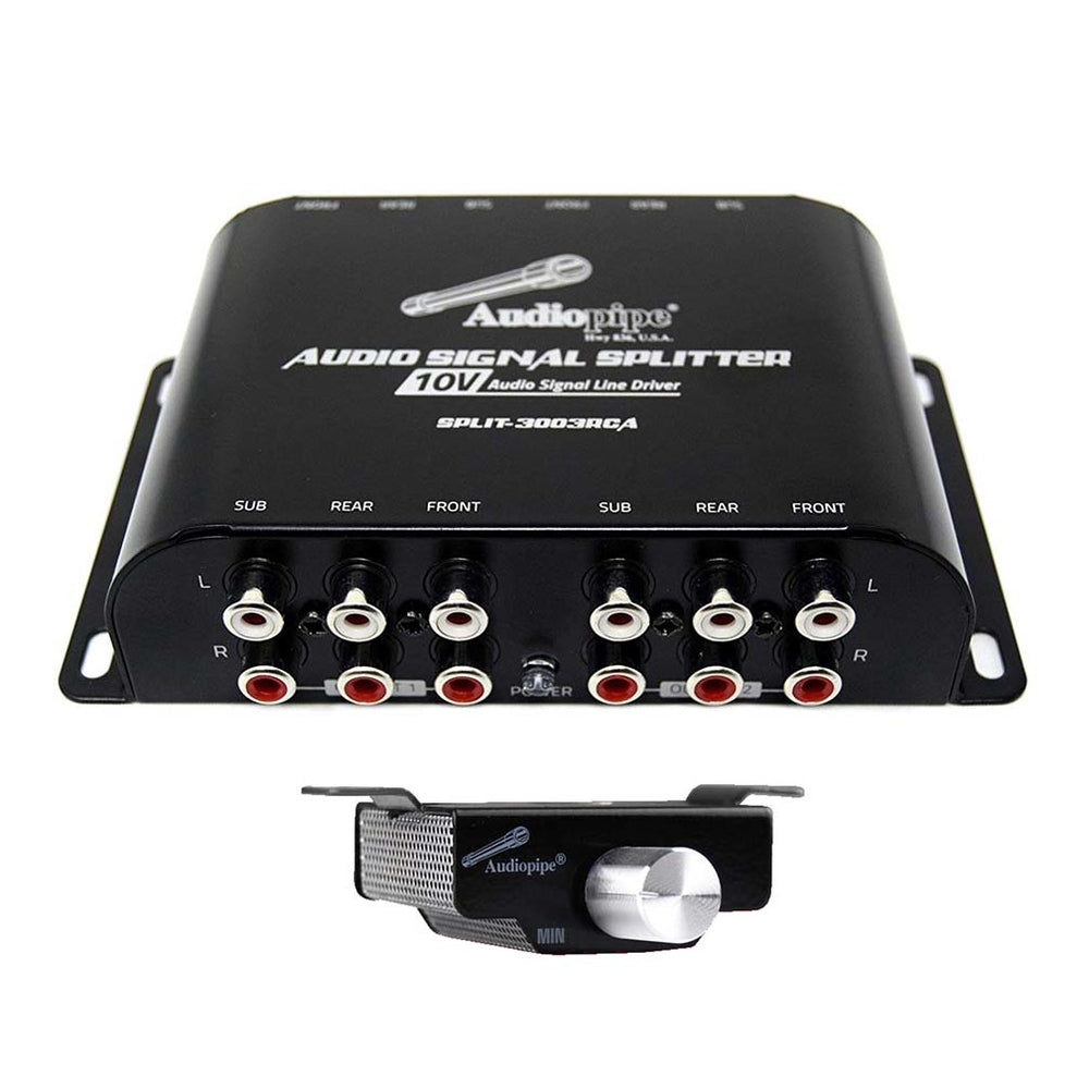 Audiopipe Split-3113Rmt Rca 1 In /3 Out 10V Audio Signal Line Driver Remote