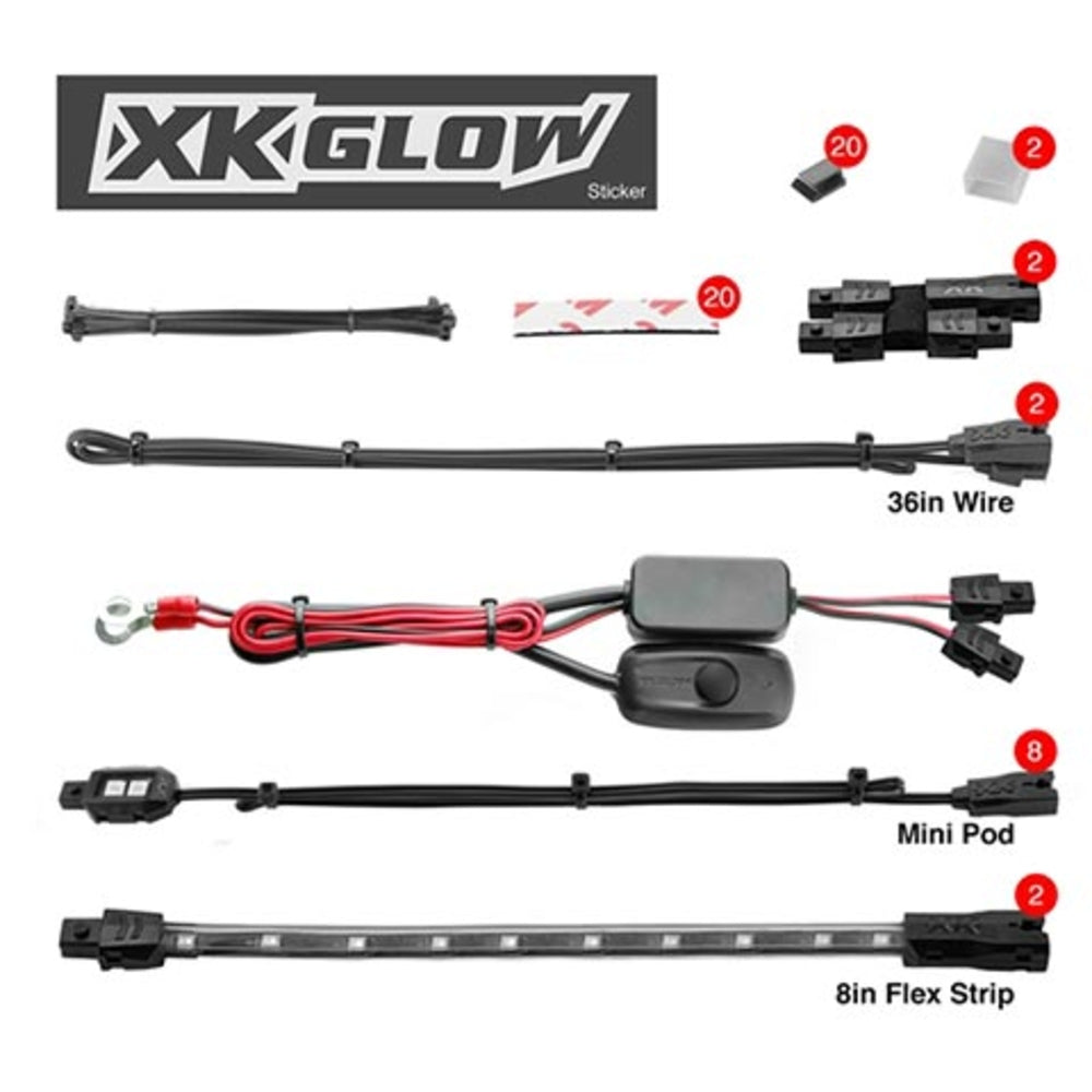 Xkglow Xk034001-R Motorcycle/Atv/Snowmobile Led Underbody Kit Red Image 1