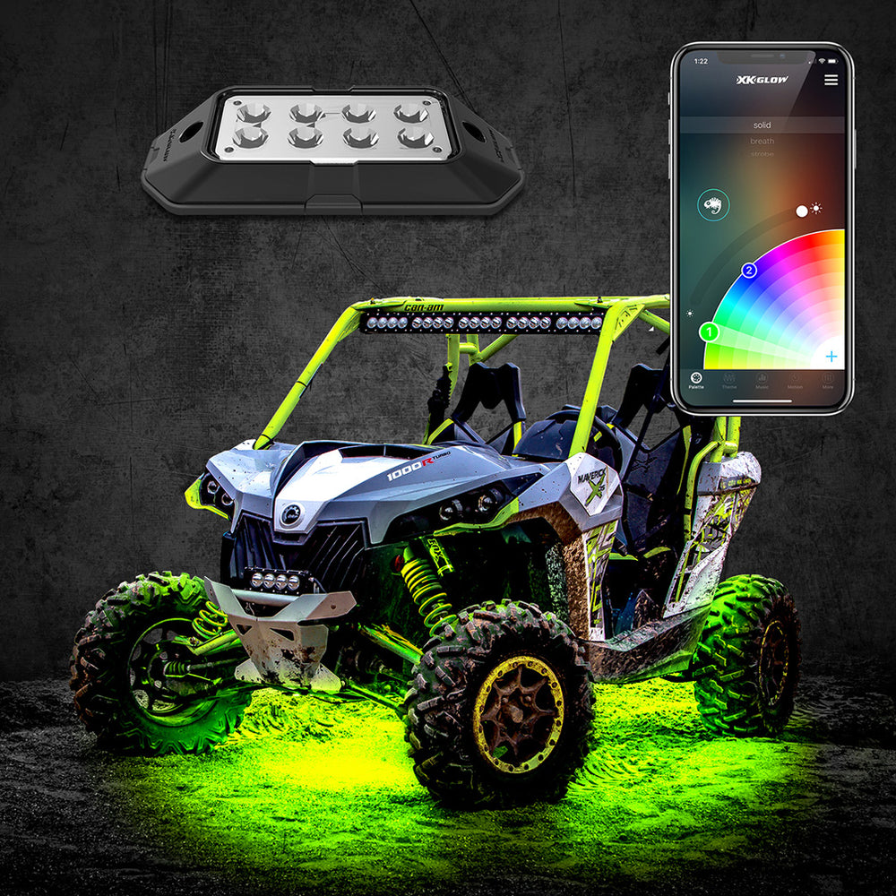 Xkglow Xk-Rock-Sta Rgb 4 Led Rock Light Kits Bluetooth Controls Image 1